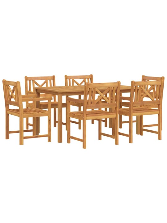 Dārza ēdamgalds 7 pcs brūna akācijas masīvkoks
