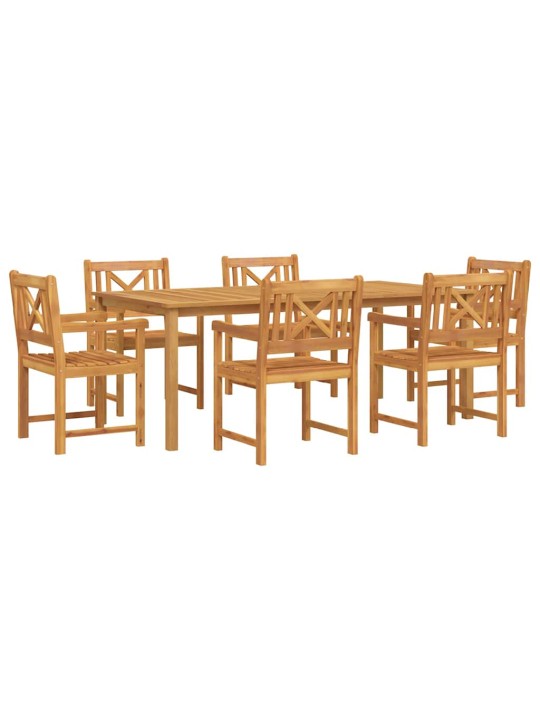 Dārza ēdamgalds 7 pcs brūna akācijas masīvkoks