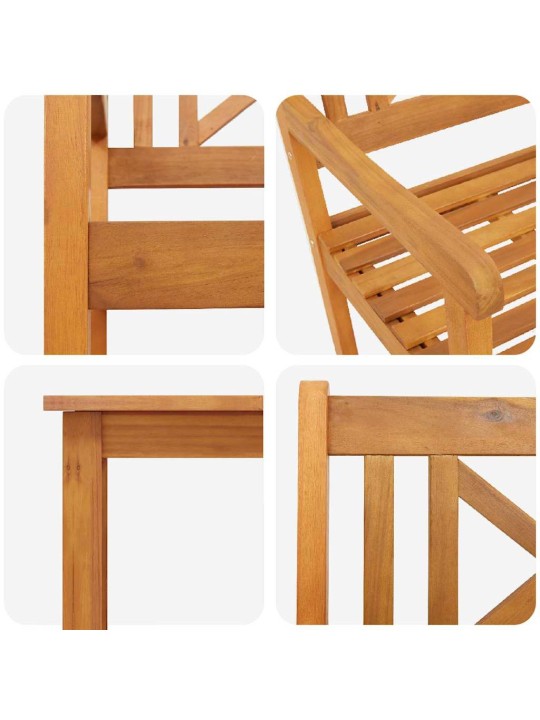 Dārza ēdamgalds 3 pcs brūna akācijas masīvkoks