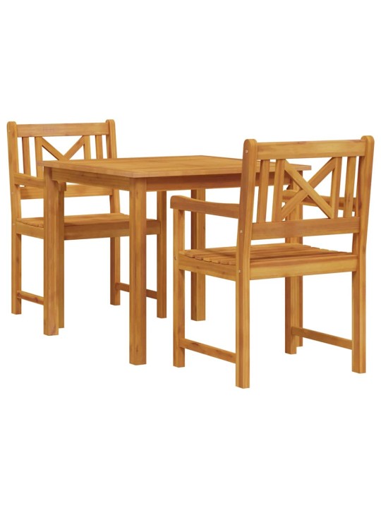 Dārza ēdamgalds 3 pcs brūna akācijas masīvkoks