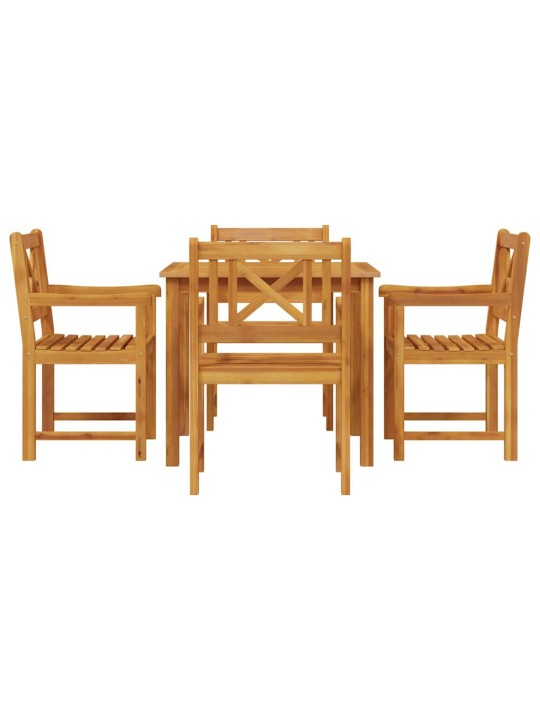 Dārza ēdamgalds 5 pcs brūna akācijas masīvkoks