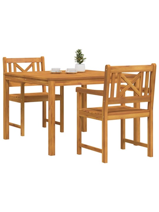 Dārza ēdamgalds 3 pcs brūna akācijas masīvkoks