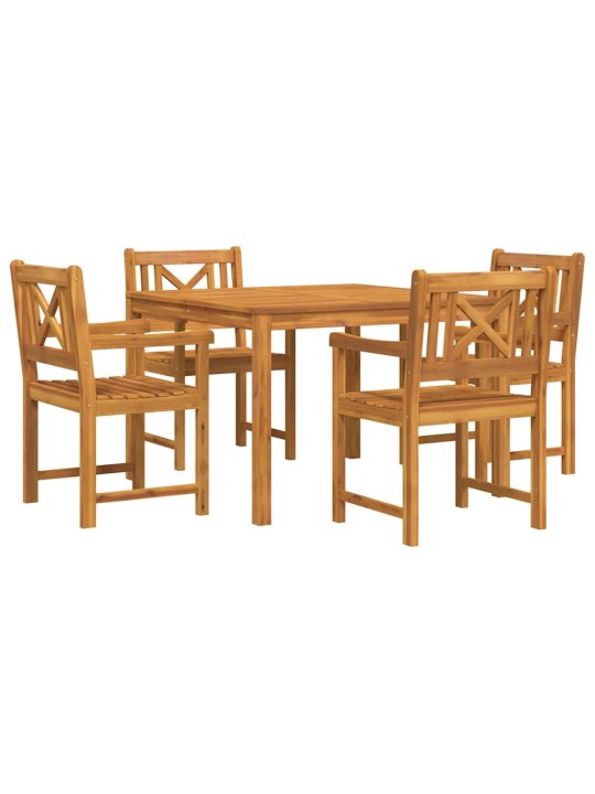 Dārza ēdamgalds 5 pcs brūna akācijas masīvkoks