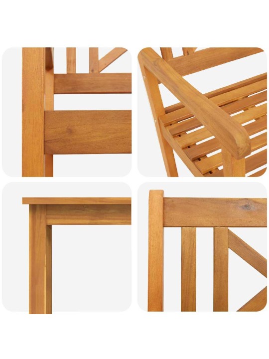 Dārza ēdamgalds 7 pcs brūna akācijas masīvkoks