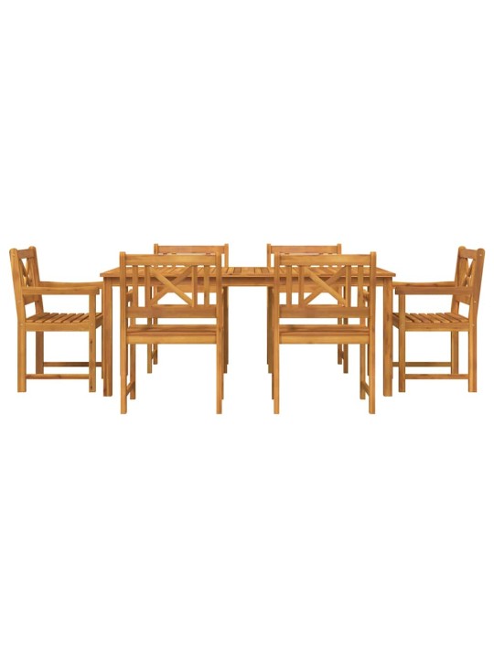 Dārza ēdamgalds 7 pcs brūna akācijas masīvkoks
