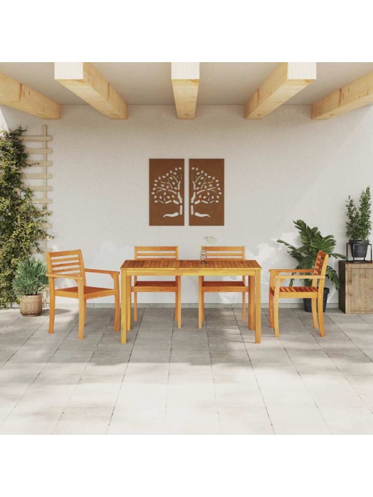 Dārza ēdamgalds 5 pcs brūna akācijas masīvkoks
