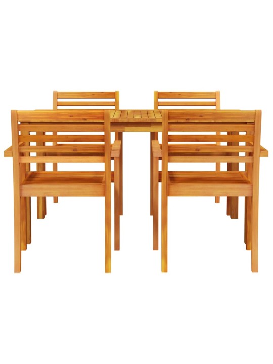 Dārza ēdamgalds 5 pcs brūna akācijas masīvkoks