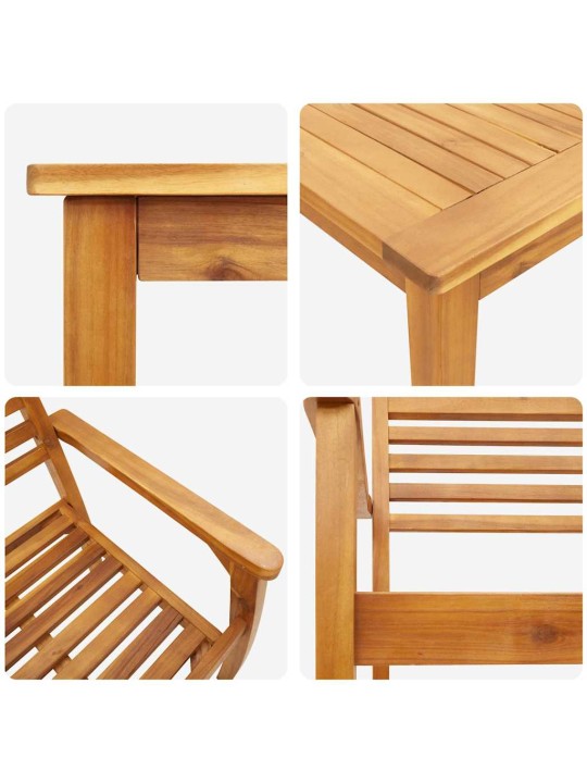Dārza ēdamgalds 5 pcs brūna akācijas masīvkoks