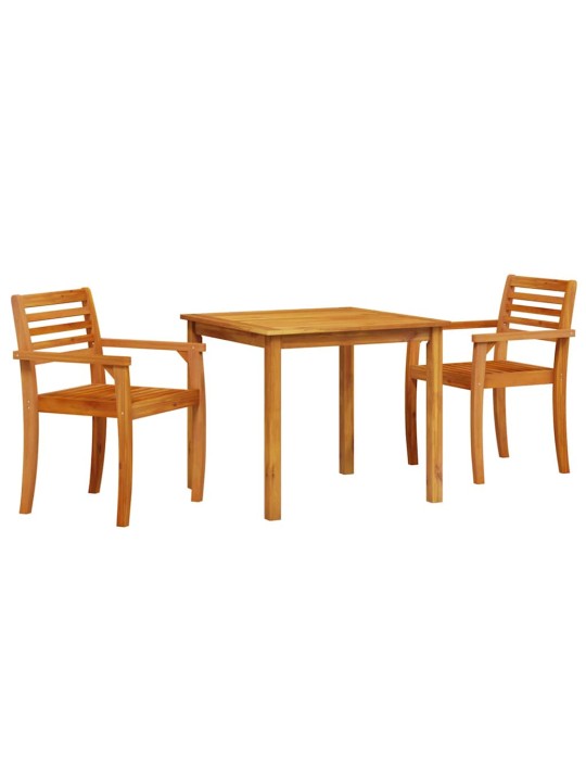 Dārza ēdamgalds 3 pcs brūna akācijas masīvkoks