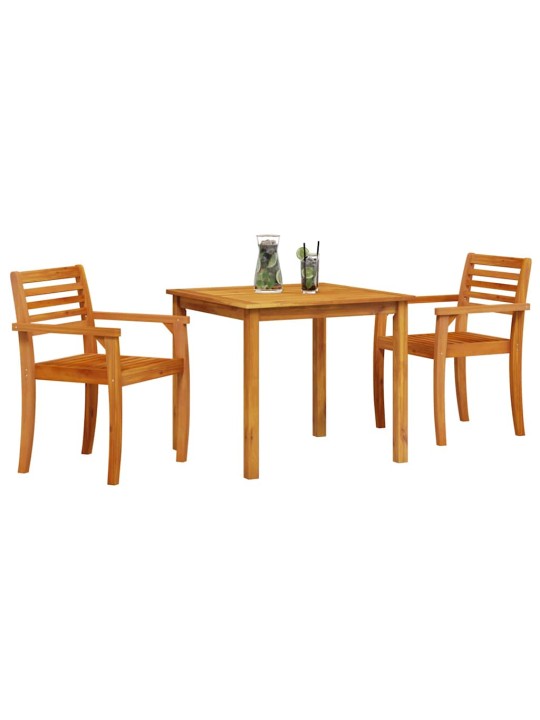 Dārza ēdamgalds 3 pcs brūna akācijas masīvkoks