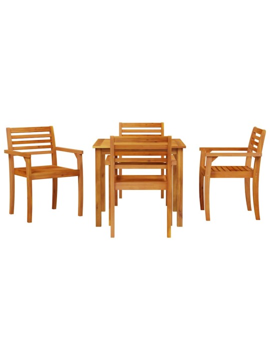 Dārza ēdamgalds 5 pcs brūna akācijas masīvkoks