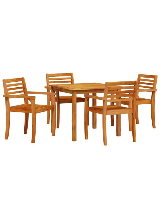 Dārza ēdamgalds 5 pcs brūna akācijas masīvkoks