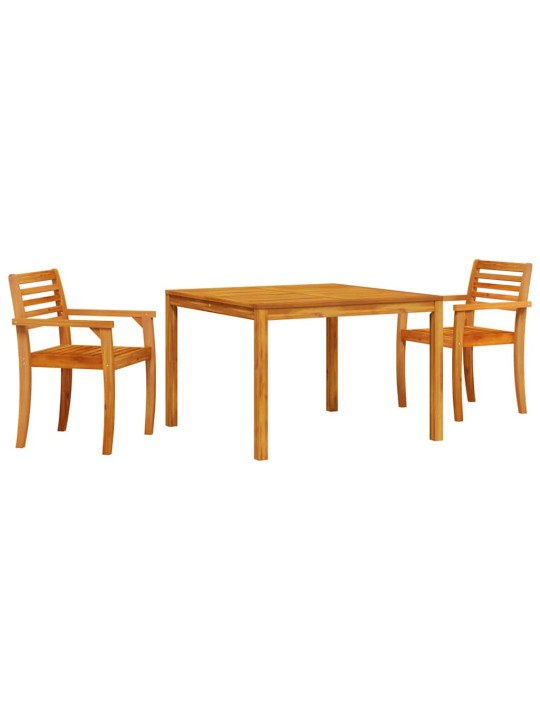Dārza ēdamgalds 3 pcs brūna akācijas masīvkoks