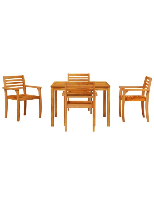 Dārza ēdamgalds 5 pcs brūna akācijas masīvkoks