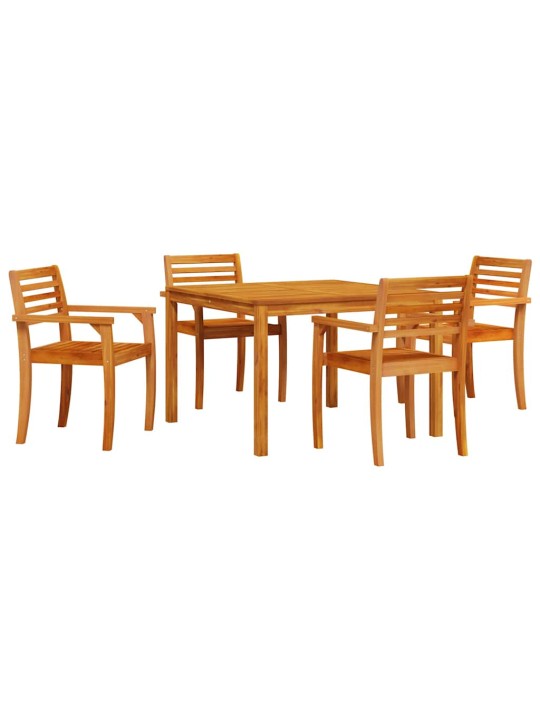 Dārza ēdamgalds 5 pcs brūna akācijas masīvkoks