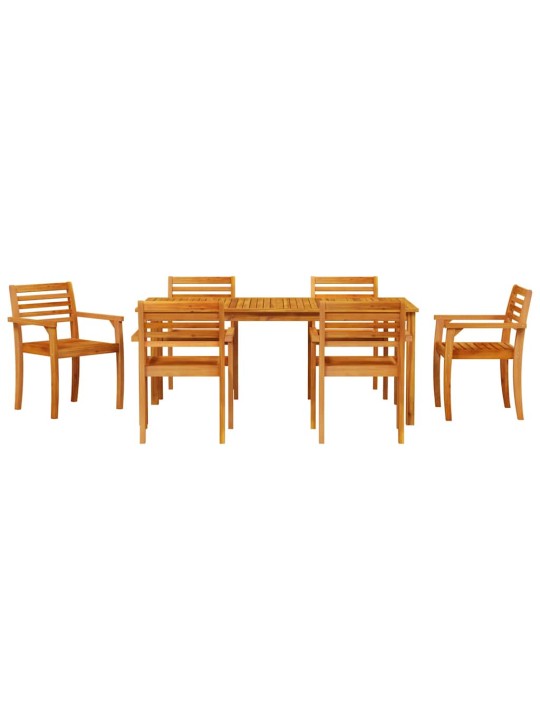 Dārza ēdamgalds 7 pcs brūna akācijas masīvkoks