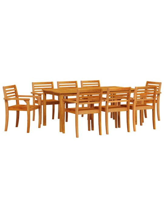 Dārza ēdamgalds 9 pcs brūna akācijas masīvkoks