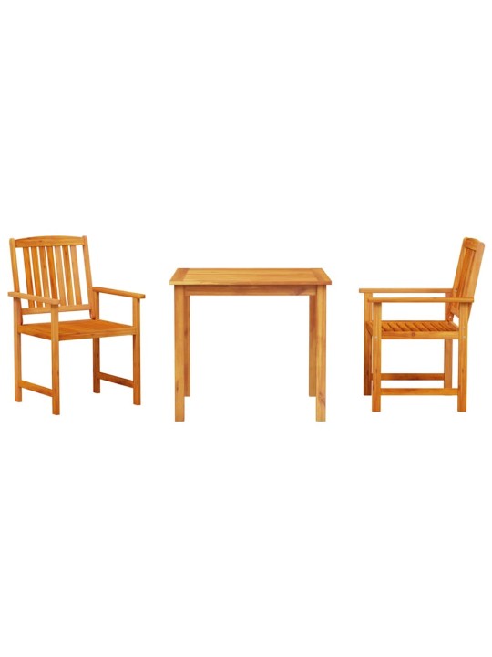 Dārza ēdamgalds 3 pcs brūna akācijas masīvkoks