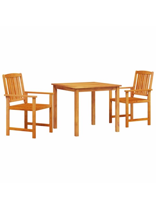 Dārza ēdamgalds 3 pcs brūna akācijas masīvkoks
