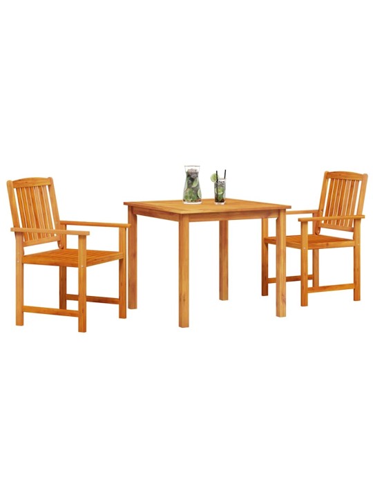 Dārza ēdamgalds 3 pcs brūna akācijas masīvkoks