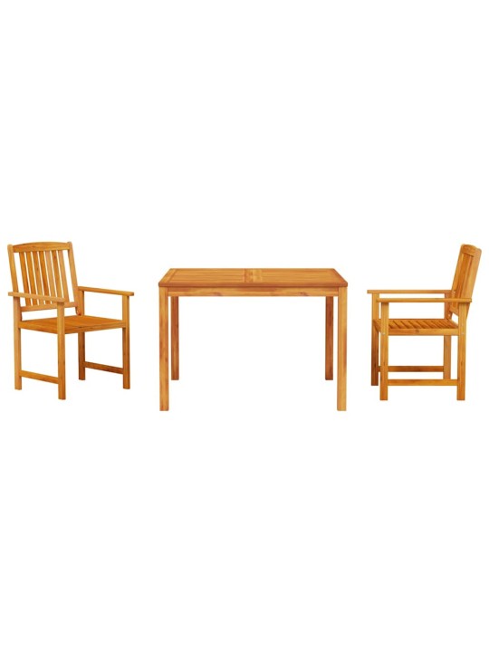 Dārza ēdamgalds 3 pcs brūna akācijas masīvkoks