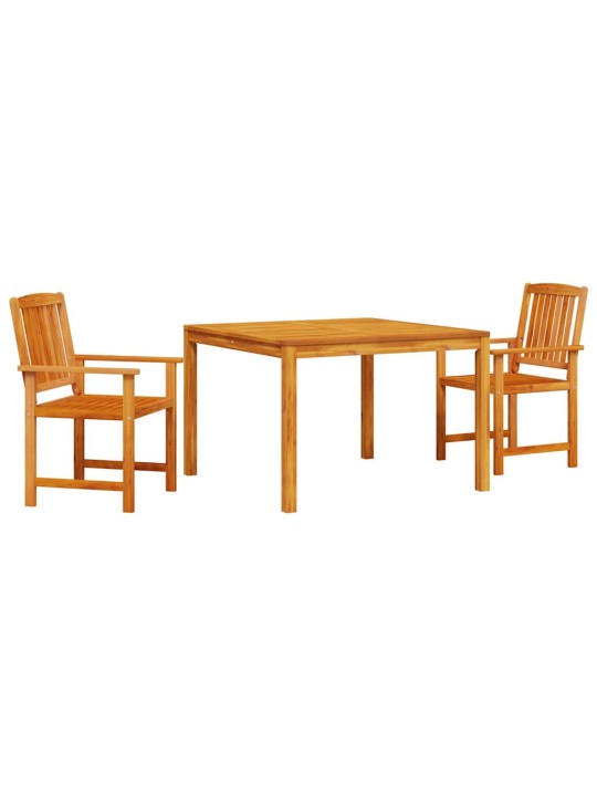 Dārza ēdamgalds 3 pcs brūna akācijas masīvkoks