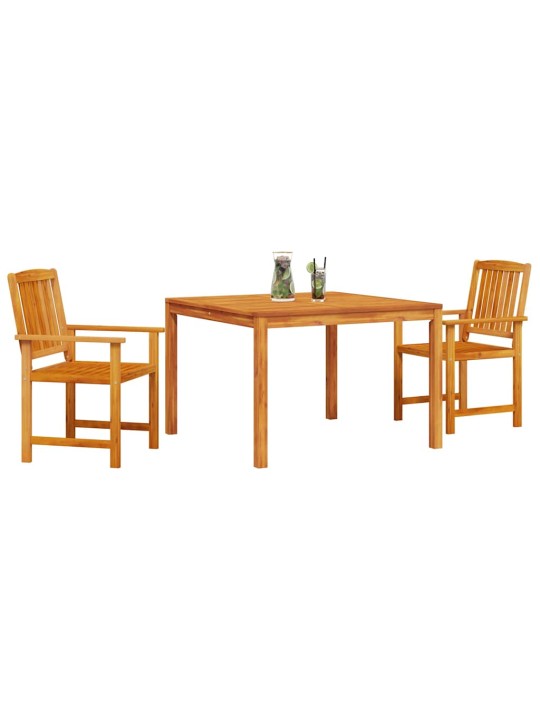 Dārza ēdamgalds 3 pcs brūna akācijas masīvkoks