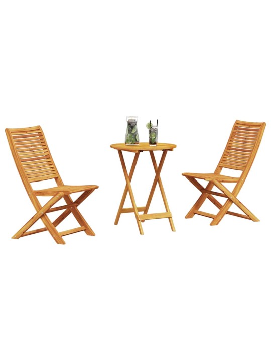 Salokāms bistro komplekts 3 pcs brūna akācijas masīvkoks