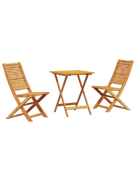 Salokāms bistro komplekts 3 pcs brūna akācijas masīvkoks