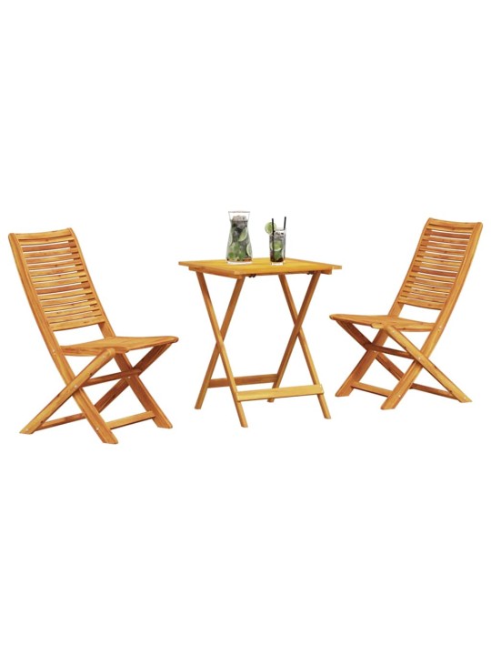 Salokāms bistro komplekts 3 pcs brūna akācijas masīvkoks