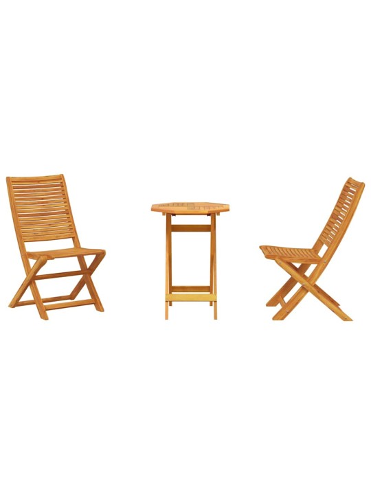 Salokāms bistro komplekts 3 pcs brūna akācijas masīvkoks
