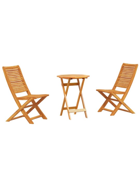 Salokāms bistro komplekts 3 pcs brūna akācijas masīvkoks