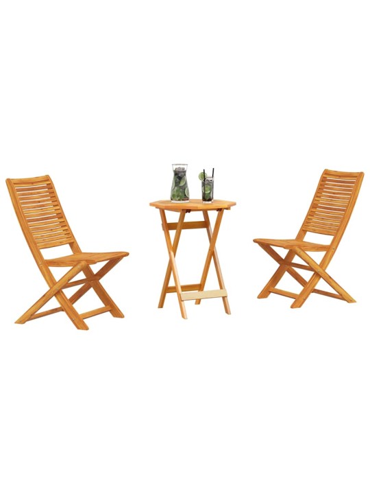 Salokāms bistro komplekts 3 pcs brūna akācijas masīvkoks