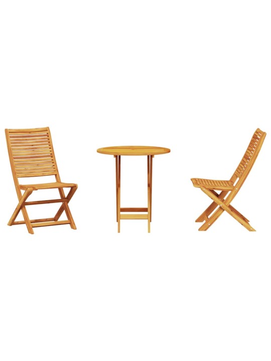 Salokāms bistro komplekts 3 pcs brūna akācijas masīvkoks