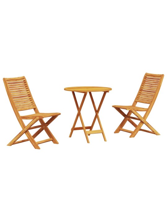 Salokāms bistro komplekts 3 pcs brūna akācijas masīvkoks