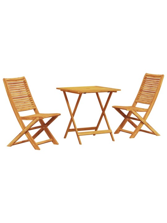 Salokāms bistro komplekts 3 pcs brūna akācijas masīvkoks