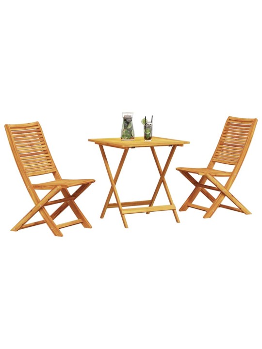 Salokāms bistro komplekts 3 pcs brūna akācijas masīvkoks