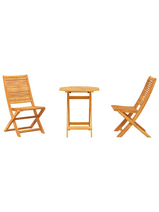 Salokāms bistro komplekts 3 pcs brūna akācijas masīvkoks