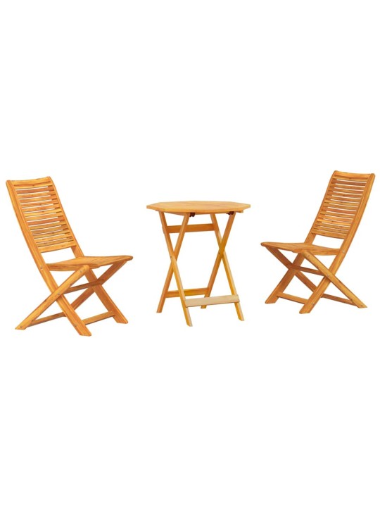 Salokāms bistro komplekts 3 pcs brūna akācijas masīvkoks