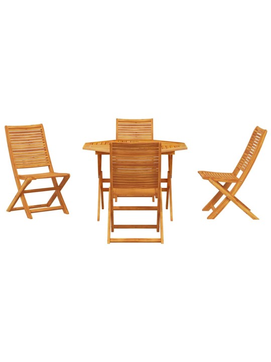 Dārza ēdamgalds 5 pcs brūna akācijas masīvkoks
