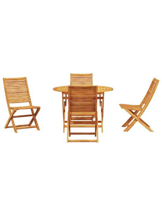 Dārza ēdamgalds 5 pcs brūna akācijas masīvkoks
