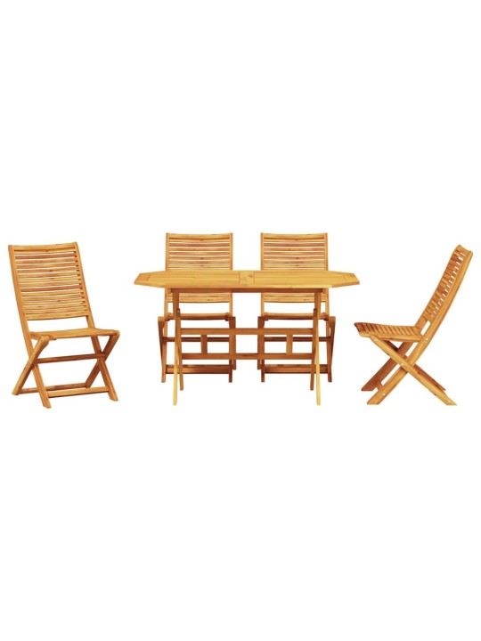 Dārza ēdamgalds 5 pcs brūna akācijas masīvkoks