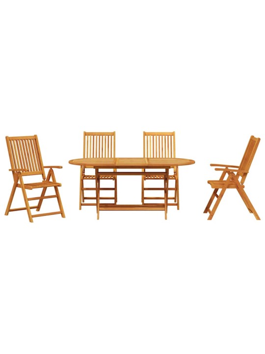 Dārza ēdamgalds 5 pcs brūna akācijas masīvkoks