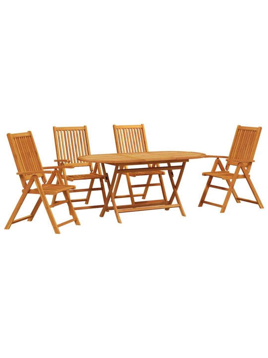 Dārza ēdamgalds 5 pcs brūna akācijas masīvkoks