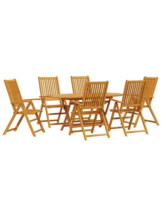 Dārza ēdamgalds 7 pcs brūna akācijas masīvkoks