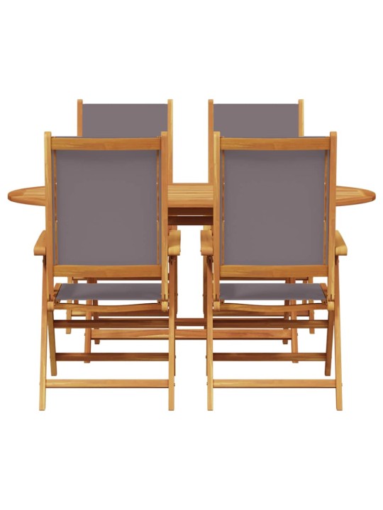 Dārza ēdamgalds saliekams 5 pcs antracīts akācijas masīvkoks