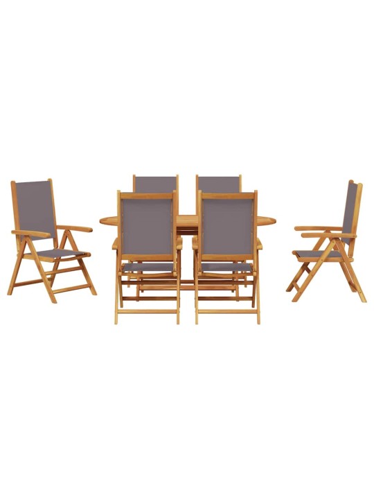 Dārza ēdamgalds saliekams 7 pcs antracīts akācijas masīvkoks