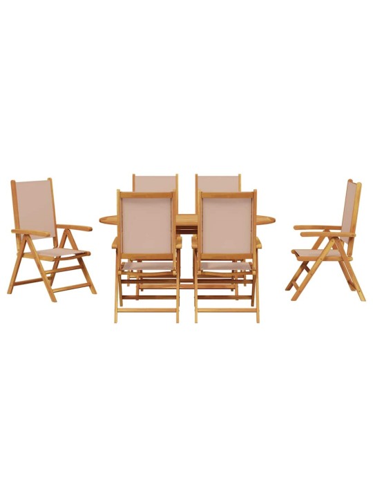 Dārza ēdamgalds saliekams 7 pcs pelēkbrūna akācijas masīvkoks