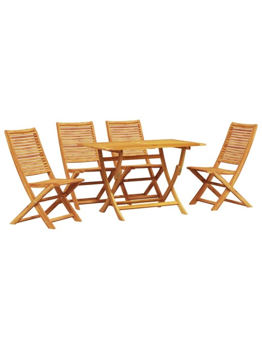 Dārza ēdamgalds 5 pcs brūna akācijas masīvkoks