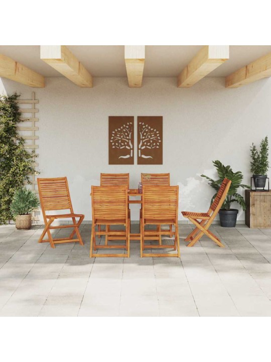 Dārza ēdamgalds 7 pcs brūna akācijas masīvkoks